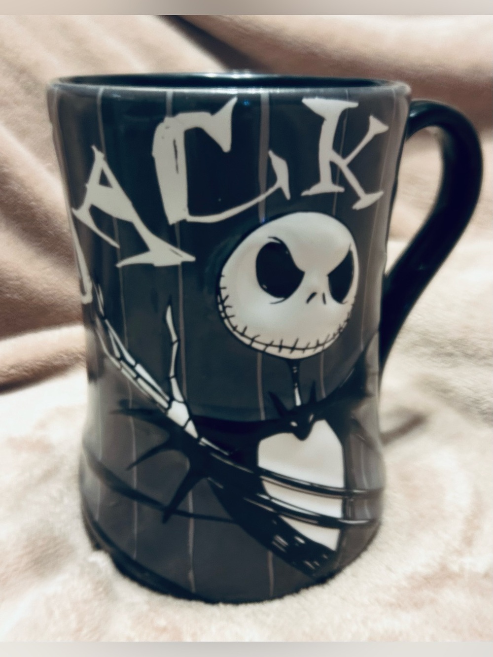 Discontinued Disney Store Nightmare Before Christmas 3D Jack Skellington mug.